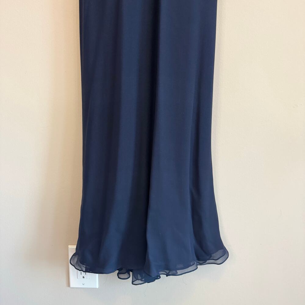 OSCAR DE LA RENTA Designer Midnight Blue Formal Gown & Shawl Set - Size 4 - Picture 13 of 15